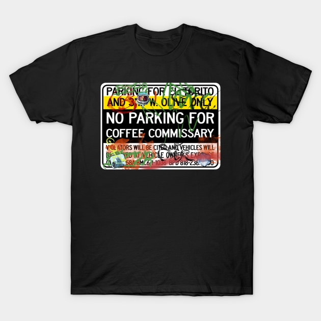 No Parking Sign with Graffiti T-Shirt by Sir Wolsley